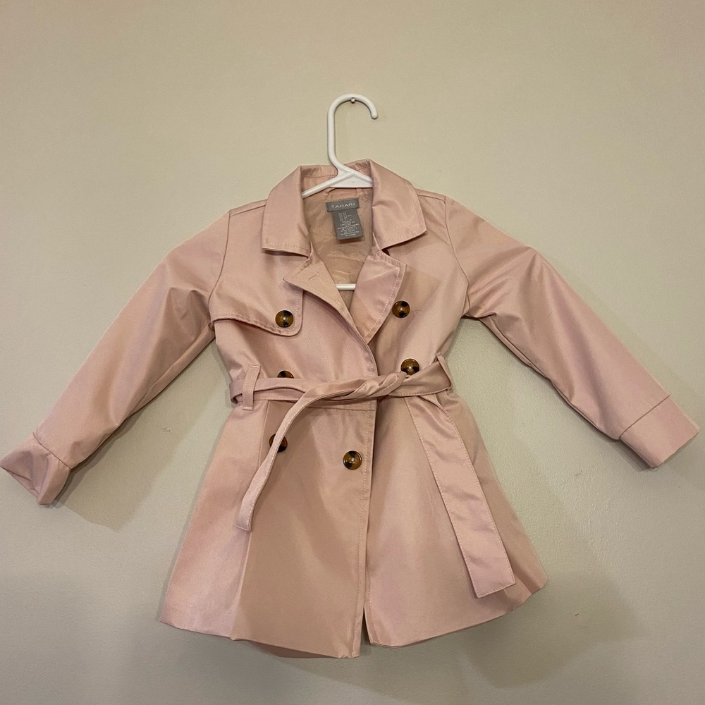 Tahari powder pink Trench Rain Coat 2T